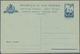 San Marino - Ganzsachen: 1947, Ganzsachen-Doppelkarte 4 Lire Blau "Die Drei Vulkane" Ungebraucht )Mi - Entiers Postaux