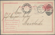 Schweden - Ganzsachen: 1879, GA-Karte 10 Ö Karminrosa (leichter Eckbug) Bedarfsgebraucht In Leeds 28 - Entiers Postaux
