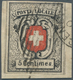 Schweiz: 1851, 5 C. "Neuenburg" (Mi.Nr. 3 II), Voll- Bis Meist Breitrandiges Kab.Stück Mit Der Abart - Neufs