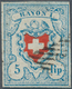 Schweiz: 1850-51 Rayon I 5 Rp. Hellblau/rot Mit Ca. 3/12 Kreuzeinfassung, Type 3 Vom Stein C1-LU, Ge - Neufs