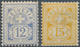 Schweiz: 1882 Ziffern 12 Rp. Und 15 Rp. Je Auf Weißem Papier, Ungebraucht Mit Großen Teilen Der Gumm - Neufs