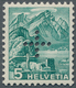 Schweiz - Dienstmarken: Bundesbehörden: 1937, Landschaften, 5 Rp. Bläulichgrün, Geriffelter Gummi, M - Service