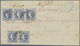 Serbien: 1869/1880, 20pa. Blue, Perf. 12, Horizontal Strip Of Three And Pair, 100pa. Rate On Front O - Serbie