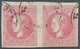 Serbien: 1872/1873, 25pa. Rose, IMPERFORATE Horizontal Pair, Fine Used. - Serbie