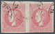 Serbien: 1872/1873, 25pa. Rose, IMPERFORATE Horizontal Pair, Fine Used. - Serbien
