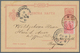 Serbien - Ganzsachen: 1896/1897, King Alexander I., Stationery Card 5pa. Red, Two Uprated Pieces Com - Serbie