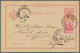 Serbien - Ganzsachen: 1896/1897, King Alexander I., Stationery Card 5pa. Red, Two Uprated Pieces Com - Serbien