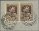 Sowjetunion: 1932 Maksim Gorki Writer Mi. 412 U Horizontal Pair With Special Cancel Of Leningrad Sta - Covers & Documents