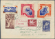 Sowjetunion: 1941, Estonian SSR, Attractive Franking Of Eight Values On Front/on Reverse In Combinat - Covers & Documents