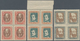 Ungarn: 1919, Socially Revolutionary 20 F. - 80 F. With Better Watermark In Mint Blocks Of Four. - Lettres & Documents