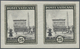 Vatikan: 1933, Vatican Palace 25c. Black/black-olive Horizontal IMPERFORATE Pair, Mint Lightly Hinge - Neufs