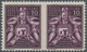 Vatikan: 1938, 10 L Brown-violet Airmail Stamp, Horizontal Pair With Vertically Imperforated Center. - Ungebraucht