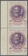 Vatikan: 1944, 80 C Mauve/violet "academy Of Arts", Vertical Pair From Left Margin With INVERTED Wat - Unused Stamps