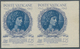 Vatikan: 1944, 1,25 Lire Blue/violet "academy Of Arts", IMPERFORATED Horizontal Pair From Right Shee - Unused Stamps