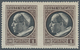 Vatikan: 1945, 1 L Brown/black, Horizontal Pair With Vertically Imperforated Center, VF Mint Never H - Neufs