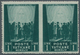 Vatikan: 1945, 1 L Deep Green "war Victims Relief", Horizontal Pair With Vertically Imperforated Cen - Neufs