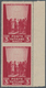 Vatikan: 1945, 3 L Carmine "war Victims Relief", Vertical Pair From Right Margin, Horizontally Imper - Ungebraucht