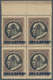 Vatikan: 1945, 1,50 L On 1 L Brown/black With DOUBLE SURCHARGE, Block Of 4 From Upper Sheet Margin, - Unused Stamps