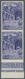 Vatikan: 1949, 3 L Violet "basilicas", Vertical Pair From Lower Margin With Horizontally Imperforate - Neufs