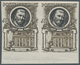 Vatikan: 1953, 45 L Olive-brown/black Definitive "popes", IMPERFORATED Horizontal Pair From Lower Ma - Unused Stamps
