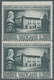 Vatikan: 1957, 35 L Greenish Slate "Capranica", Vertical Pair, Upper Stamp Horizontally Imperforated - Unused Stamps