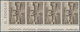 Vatikan: 1959, 100 L Sepia "St. Meinrad", Vertical Strip Of 8 (folded) From Left Sheet Margin, All S - Unused Stamps