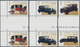 Vatikan: 1997, Papal Cars And Coaches, Lot With 6 Different Vertical Gutter Pairs: 50 + 50 L, 100 + - Unused Stamps