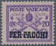 Vatikan - Paketmarken: 1931, 20 C Violet/lilac With Partial Double Printing Of The Violet Frame. VF - Paketmarken