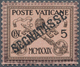 Vatikan - Portomarken: 1931, 5 C Brown On Rose With DOUBLE PRINT Of The Frameline. VF Mint Lightly H - Taxes