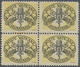 Vatikan - Portomarken: 1946, 5 C Black/yellow "coat Of Arms" With Broad Background Lines, Block Of 4 - Taxes