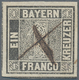 Bayern - Marken Und Briefe: 1849, 1 Kreuzer Grauschwarz, Platte 1, Mit Federkreuz Entwertet. Die Mar - Sonstige & Ohne Zuordnung