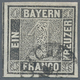 Bayern - Marken Und Briefe: 1849, 1 Kreuzer Grauschwarz, Platte I, Allseits Breitrandiges LUXUSSTÜCK - Other & Unclassified