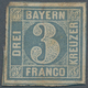 Bayern - Marken Und Briefe: 1849, 3 Kreuzer Blau Platte I Ungebraucht Ohne Gummi, Die Marke Ist Voll - Autres & Non Classés
