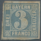 Bayern - Marken Und Briefe: 1849, 3 Kreuzer Blau Platte I Ungebraucht Ohne Gummi, Die Marke Ist Voll - Other & Unclassified