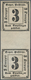 Bayern - Portomarken: 1862, 3 Kr. Schwarz, Senkrechtes Zwischenstegpaar (Bogenfelder A38 Und B2) Mit - Autres & Non Classés