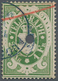Bayern - Telegrafenmarken: 1870, 28 Kr/1 Fr Dunkelgrün Entwertet Mit K1 Und Rotem Federstrich + Loch - Autres & Non Classés