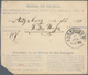 Bayern - Ganzsachen: 1879, Postanweisung 20 Pf. Blau, Unten Vier Gestr. Felder, Rückseite "18...", B - Other & Unclassified