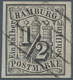 Hamburg - Marken Und Briefe: 1859, 1/2 Sch. Schwarz Entwertet Mit Feinem Schwarzen Strichstempel, Di - Hamburg
