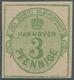 Hannover - Marken Und Briefe: 1863, 3 Pf. Dunkelolivgrün Ohne WZ, Ungebraucht Mit Originalgummi, Sig - Hanovre