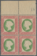 Helgoland - Marken Und Briefe: 1873, QV ¼ S Lilarosa /graugrün Im Postfrischen Viererblock Vom Oberr - Héligoland