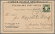 Helgoland - Ganzsachen: 1879, 1 1/2 PENCE - 10 PFENNIG Auf 3 F - 5 Pf Grün Antwortdoppelkarte Von HE - Héligoland