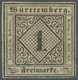 Württemberg - Marken Und Briefe: 1851, 1 Kr. Schwarz Auf Mittelgraugelbem Seidenpapier, Farbfrisch U - Other & Unclassified