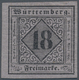 Württemberg - Marken Und Briefe: 1851, 18 Kr. Schwarz Auf Bläulichviolett, Type II, Farbfrisch Und A - Other & Unclassified