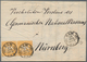 Württemberg - Marken Und Briefe: 1862, 3 Kreuzer Gelborange Im Waager. Paar Einzeln Entwertet Mit K2 - Other & Unclassified