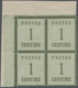 Elsass-Lothringen - Marken Und Briefe: 1870/1871, 1 Ctm. Grün Im 4er-Block Aus Der Linken Oberen Bog - Sonstige & Ohne Zuordnung