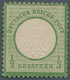 Deutsches Reich - Brustschild: 1872, 1/3 Groschen Dunkelolivgrün, Kleiner Schild, Ungebraucht Mit Or - Neufs