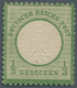 Deutsches Reich - Brustschild: 1872, 1/3 Groschen Dunkelolivgrün, Kleiner Schild, Ungebraucht Mit Or - Unused Stamps