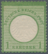 Deutsches Reich - Brustschild: 1872, 1 Kr. Kleiner Schild Gelblichgrün, Postfrisch Mit Originalgummi - Unused Stamps