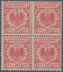 Deutsches Reich - Krone / Adler: 1889, 10 Pfg. Krone/Adler Mittelrot (UV Dunkelgelb) Im Viererblock. - Neufs