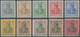 Deutsches Reich - Germania: 1902, 2-80 Pfg. Germania "ungezähnt", 3 Und 5 Pfg. In Farbe B, 20 Pfg. I - Ungebraucht